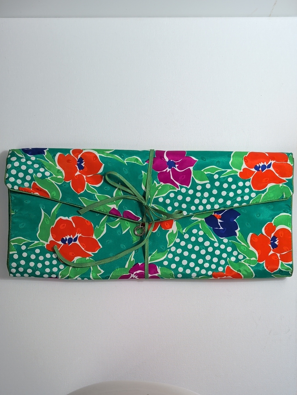 Vintage Christian Dior Green Floral Hanging Organizer